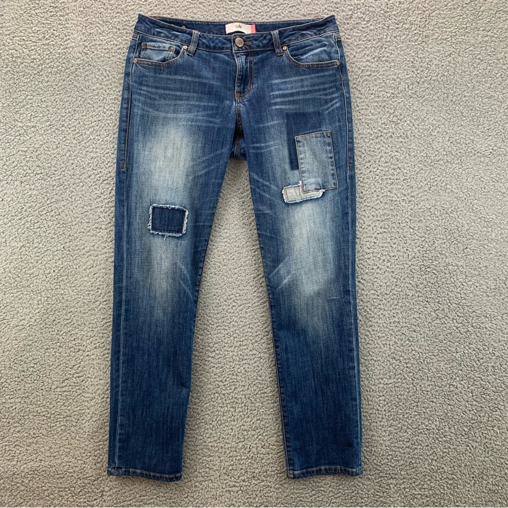 CAbi 5308 Slim Boyfriend Patchwork Blue Women's Jeans   -   Size:  8
